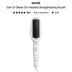 MANE White and Pink Heated Straightening Brush